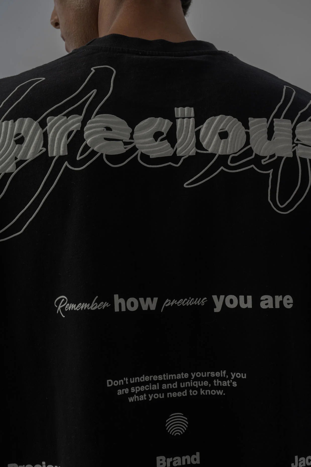 Precious Baskılı Oversize Tshirt