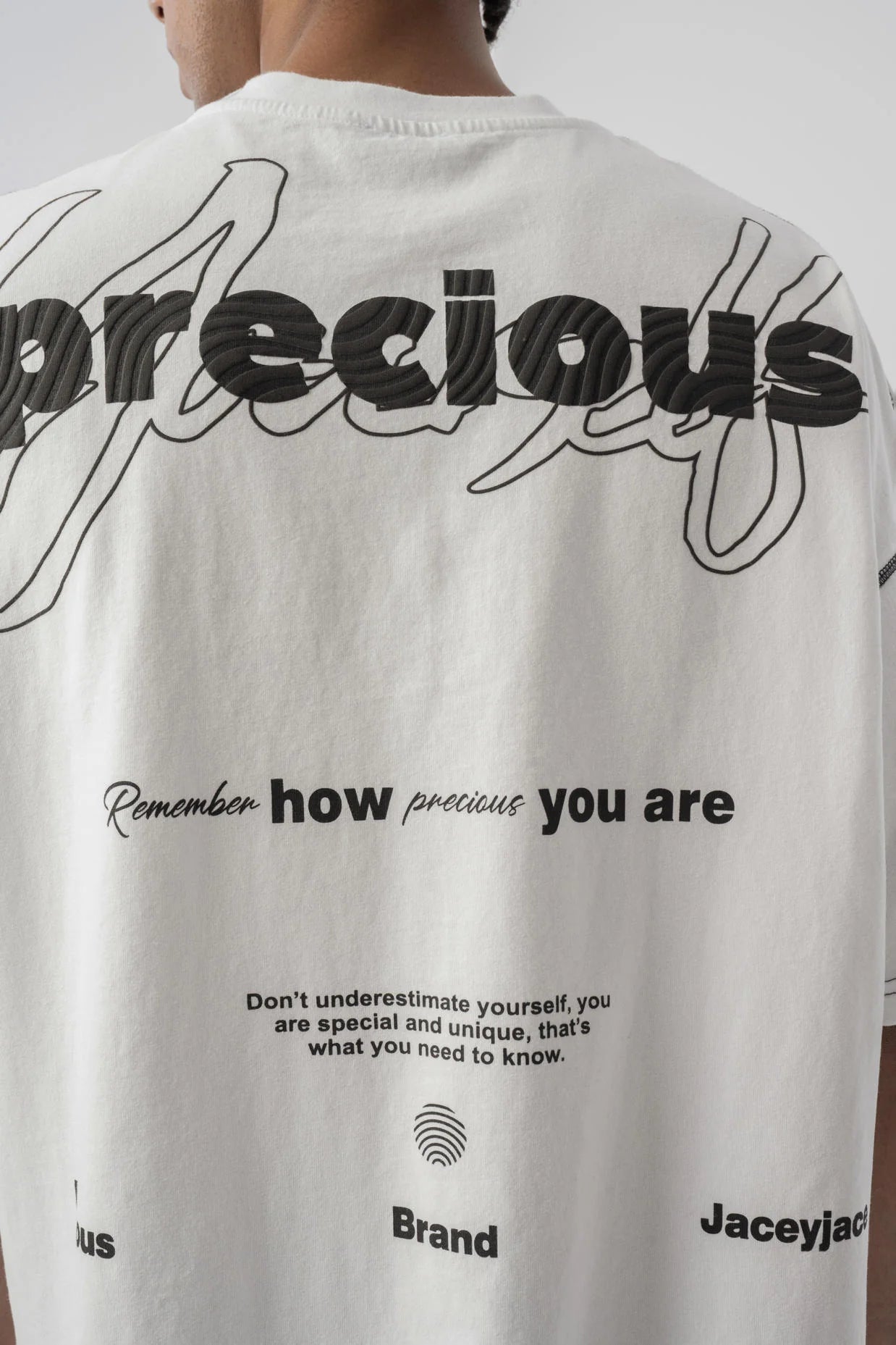 Precious Baskılı Oversize Tshirt
