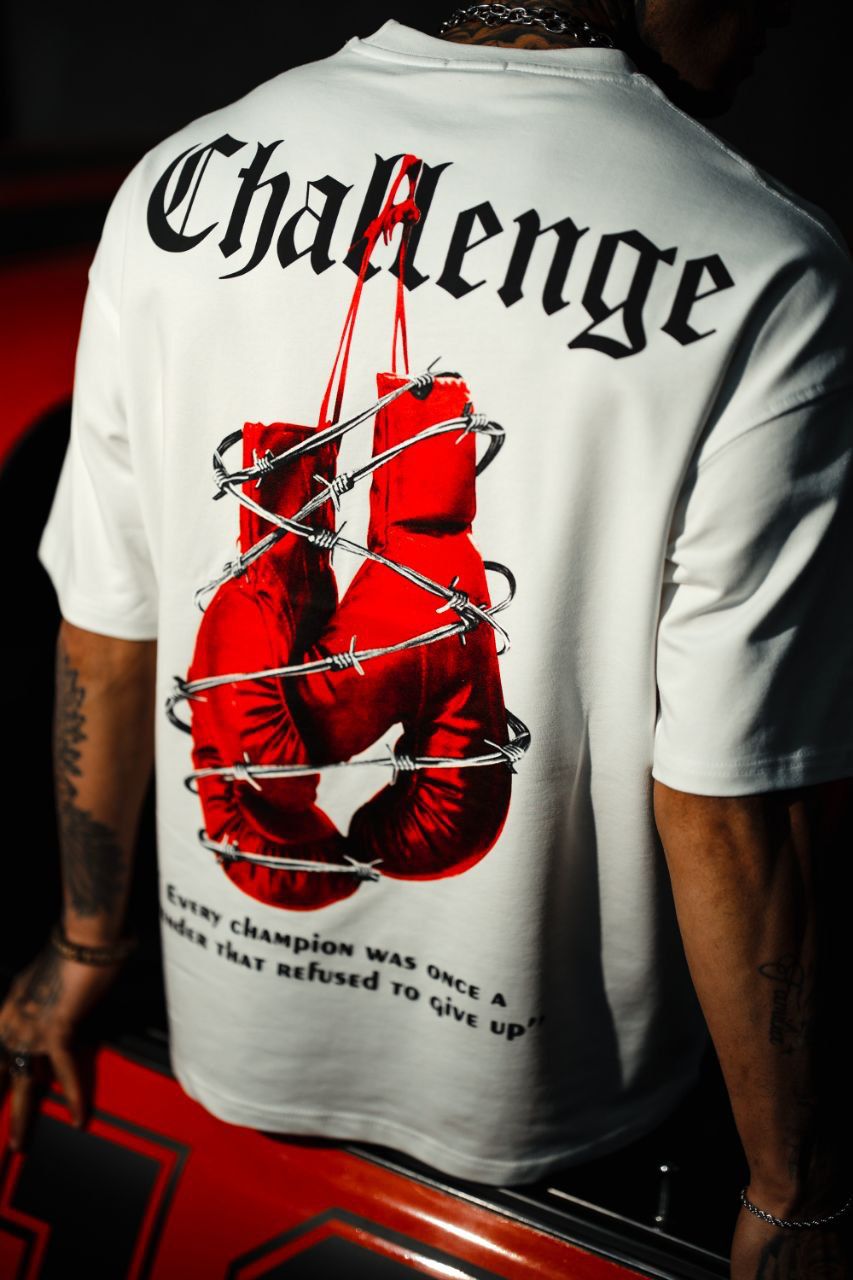 Challenge Baskılı Oversize Tshirt