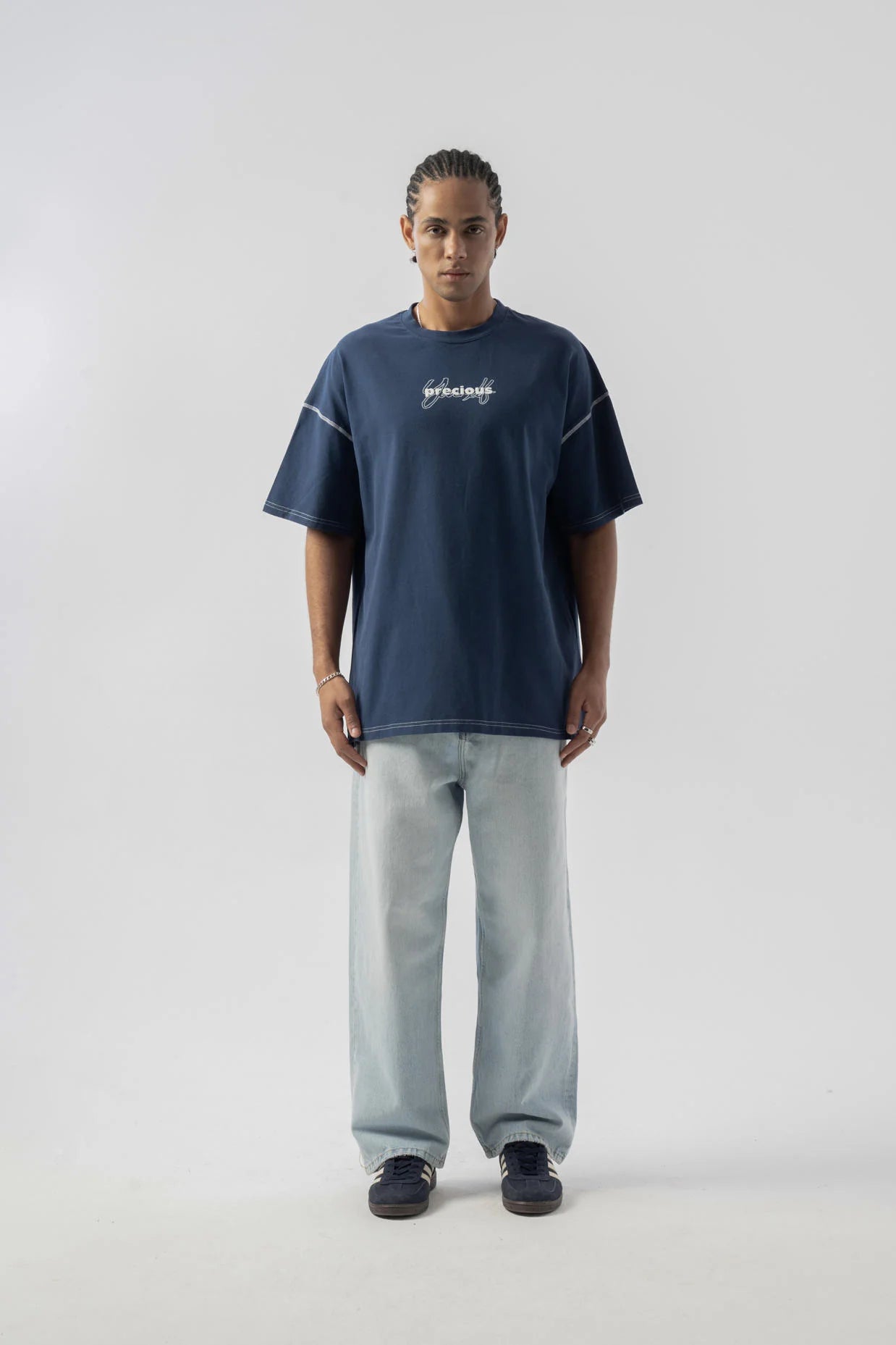 Precious Baskılı Oversize Tshirt