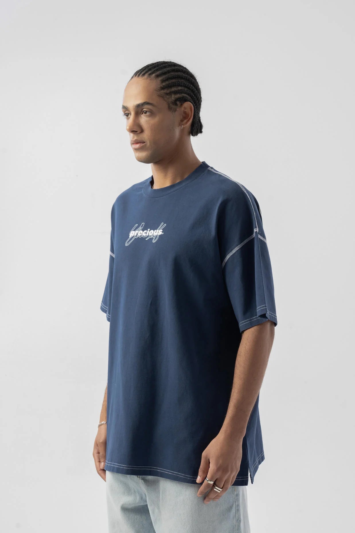 Precious Baskılı Oversize Tshirt