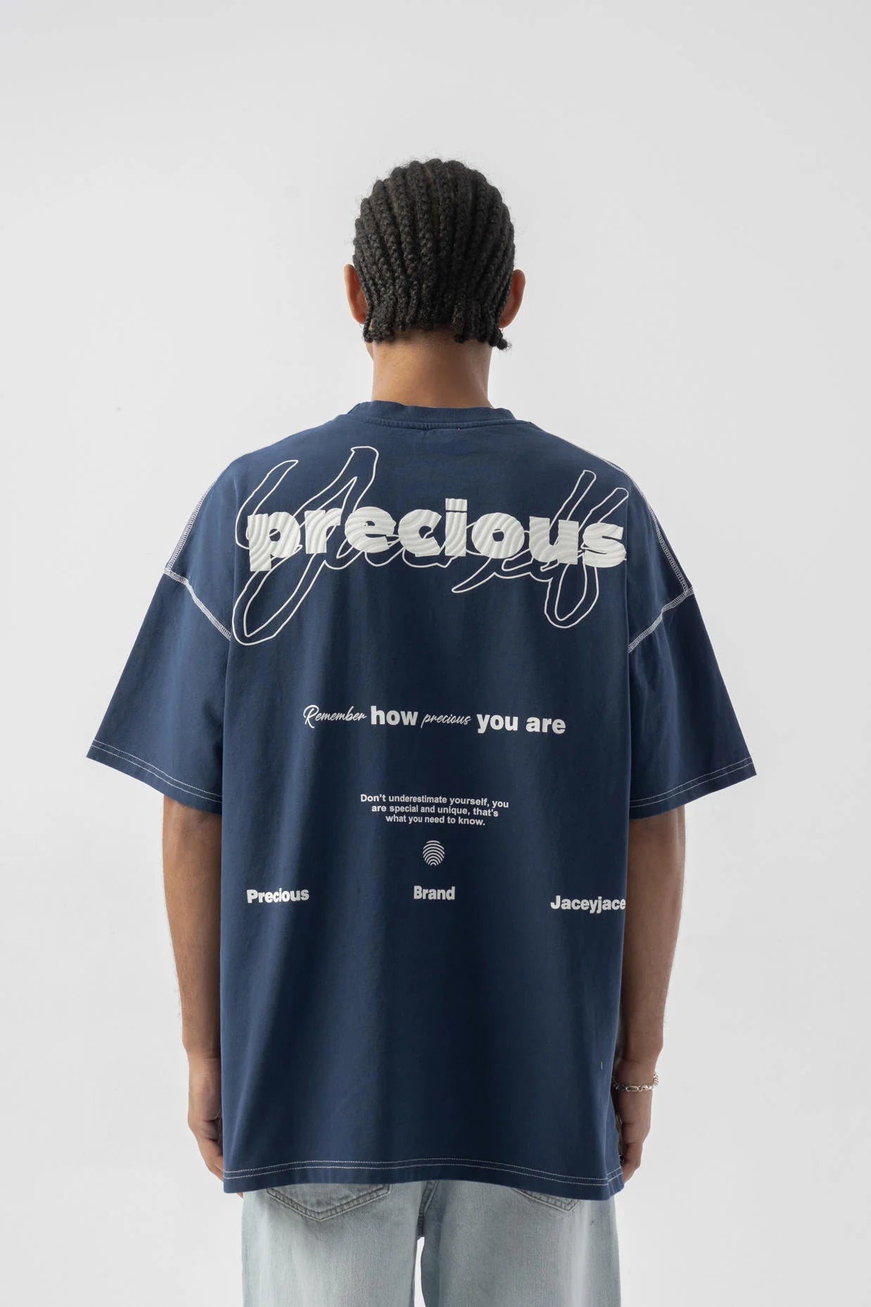 Precious Baskılı Oversize Tshirt