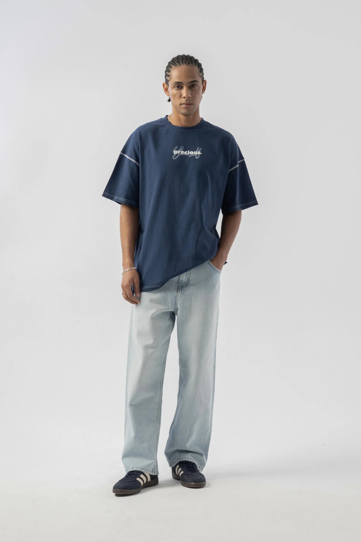 Precious Baskılı Oversize Tshirt
