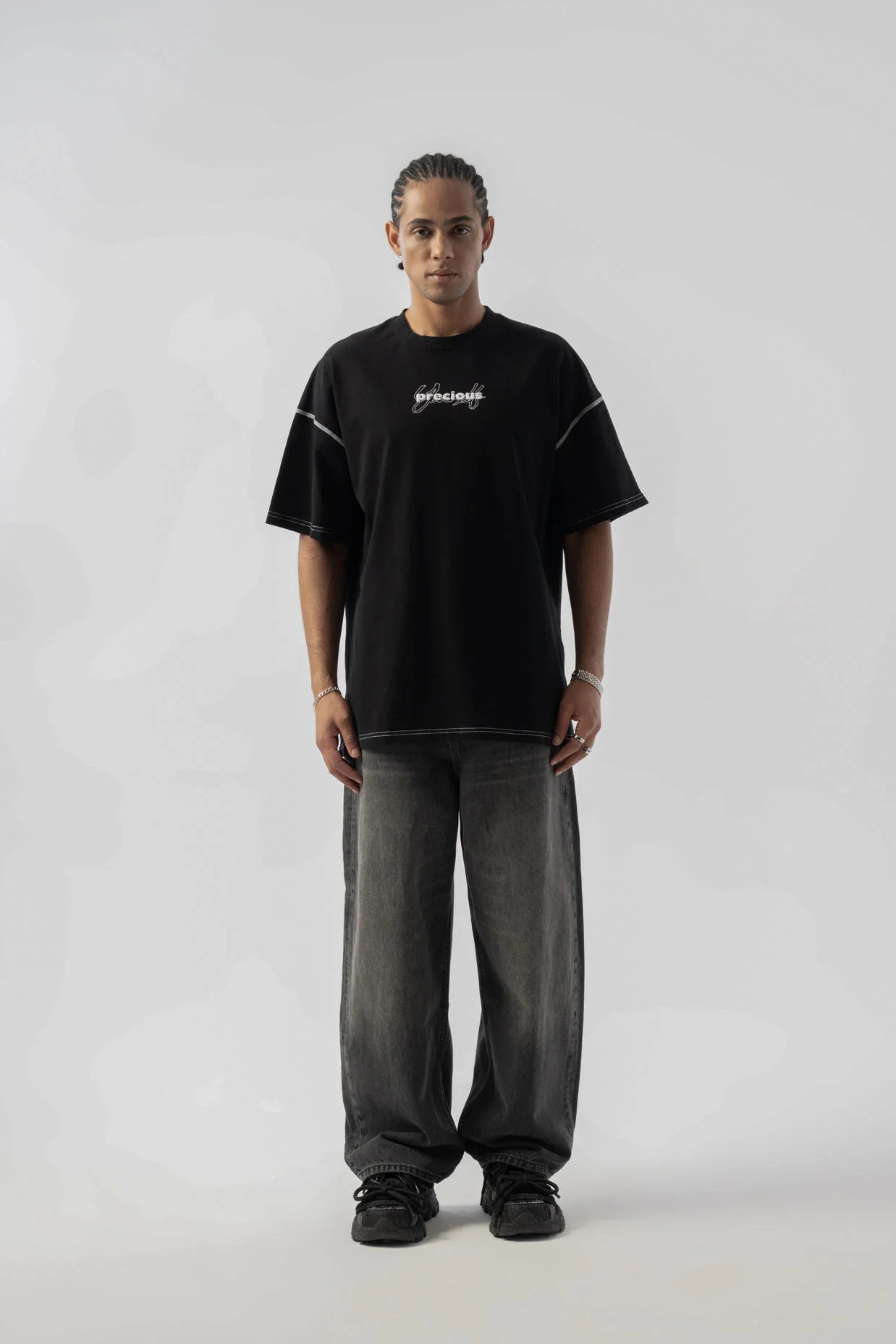 Precious Baskılı Oversize Tshirt