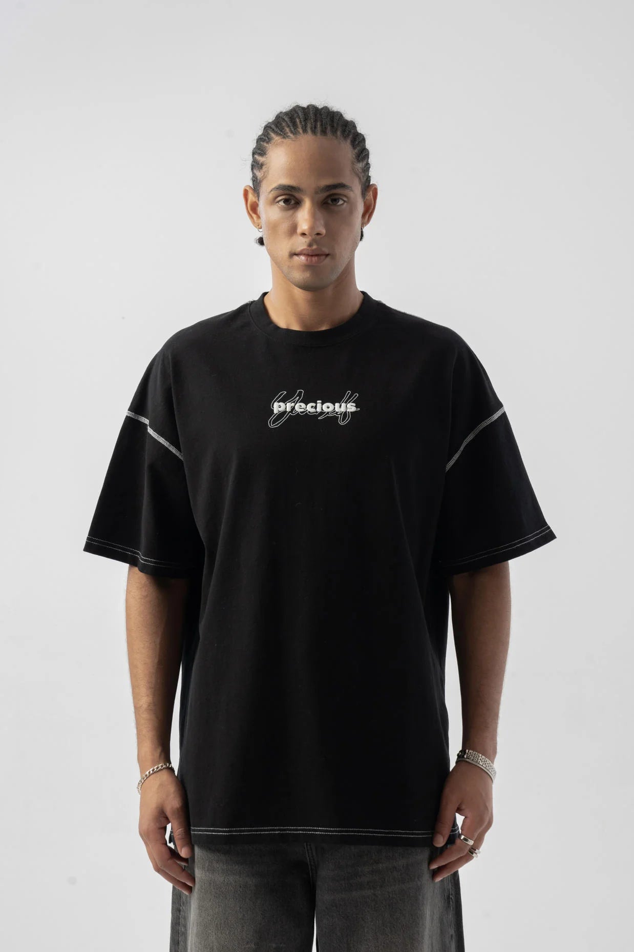 Precious Baskılı Oversize Tshirt