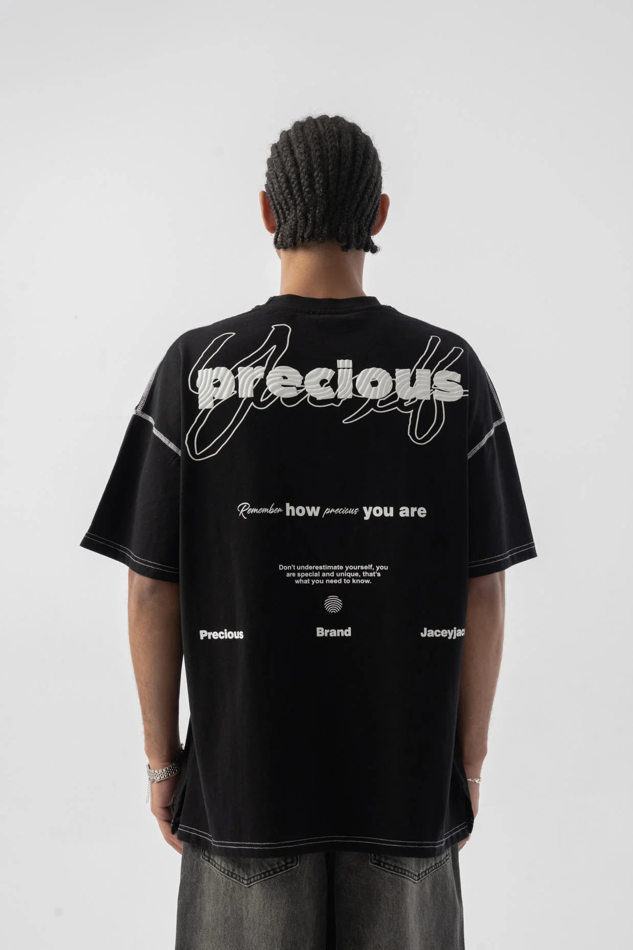 Precious Baskılı Oversize Tshirt