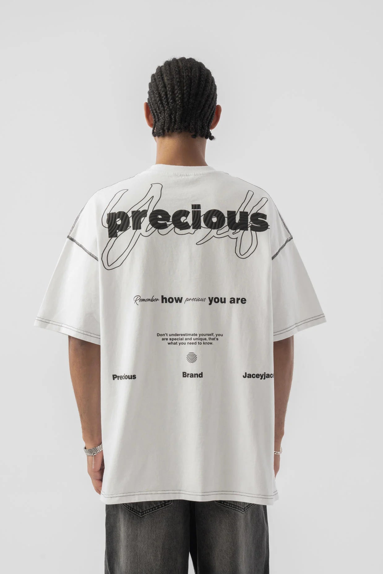 Precious Baskılı Oversize Tshirt