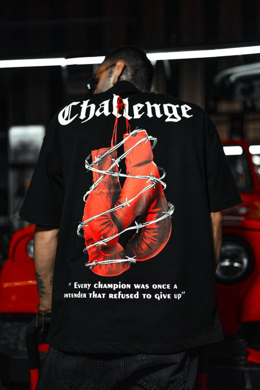 Challenge Baskılı Oversize Tshirt