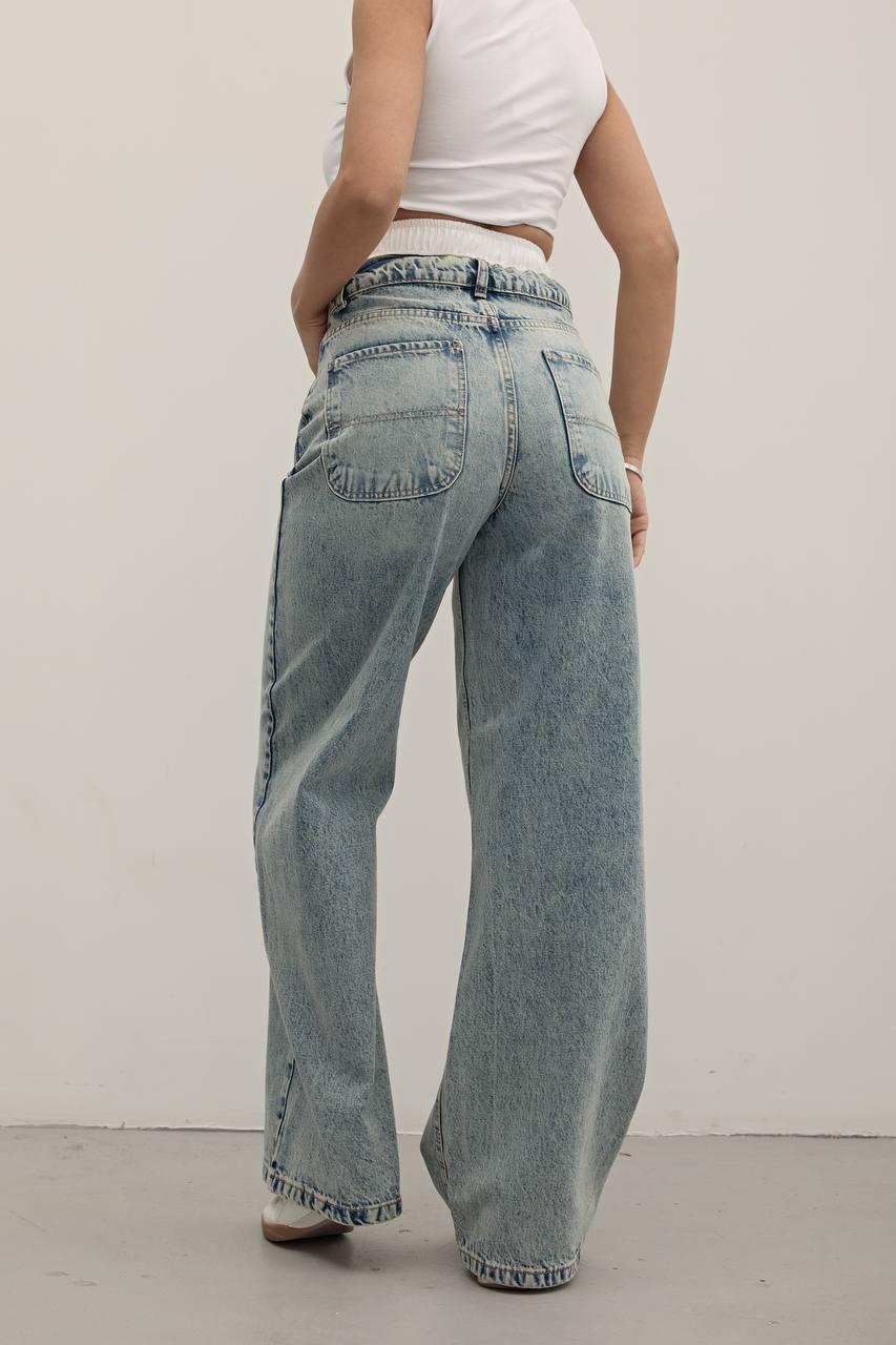 Kemer Detaylı Baggy Jean
