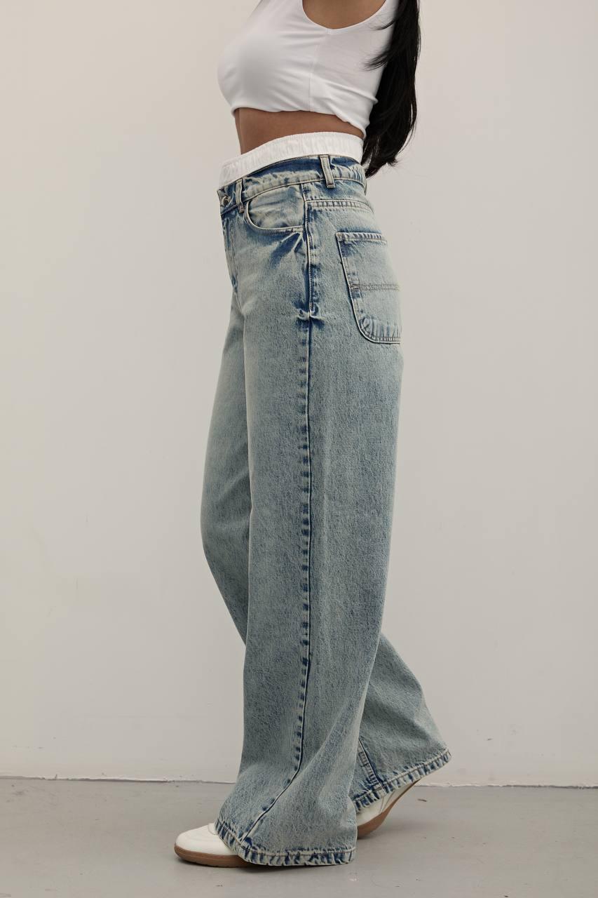 Kemer Detaylı Baggy Jean